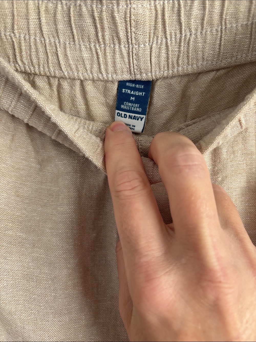 NWT OLD NAVY LINEN BLEND PANTS in Flax Linen Size Medium - Picture 2 of 5